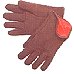 RED LINED COTTON BROWN JERSEY GLOVE